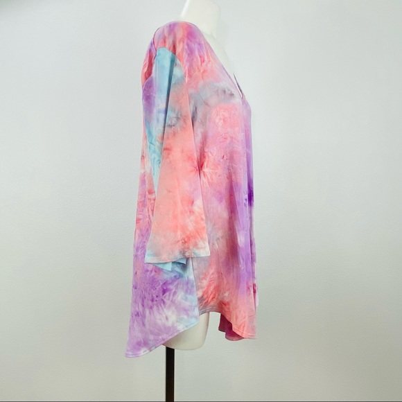 Jordon Taylor Top Multi-color Tie Dye Hooded Size Small - Picture 3 of 5